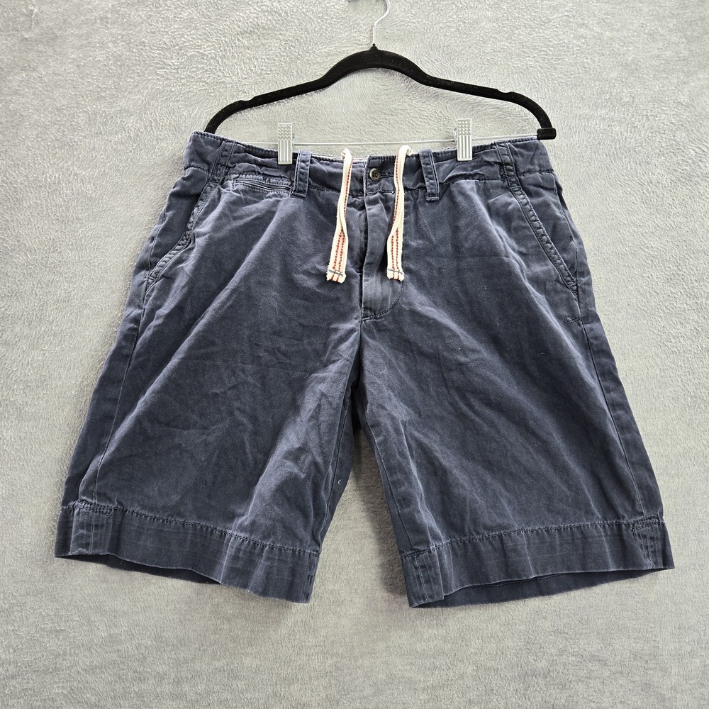 Polo By Ralph Lauren Men Shorts 33 Blue Player Embroidery Chino Twill Drawstring